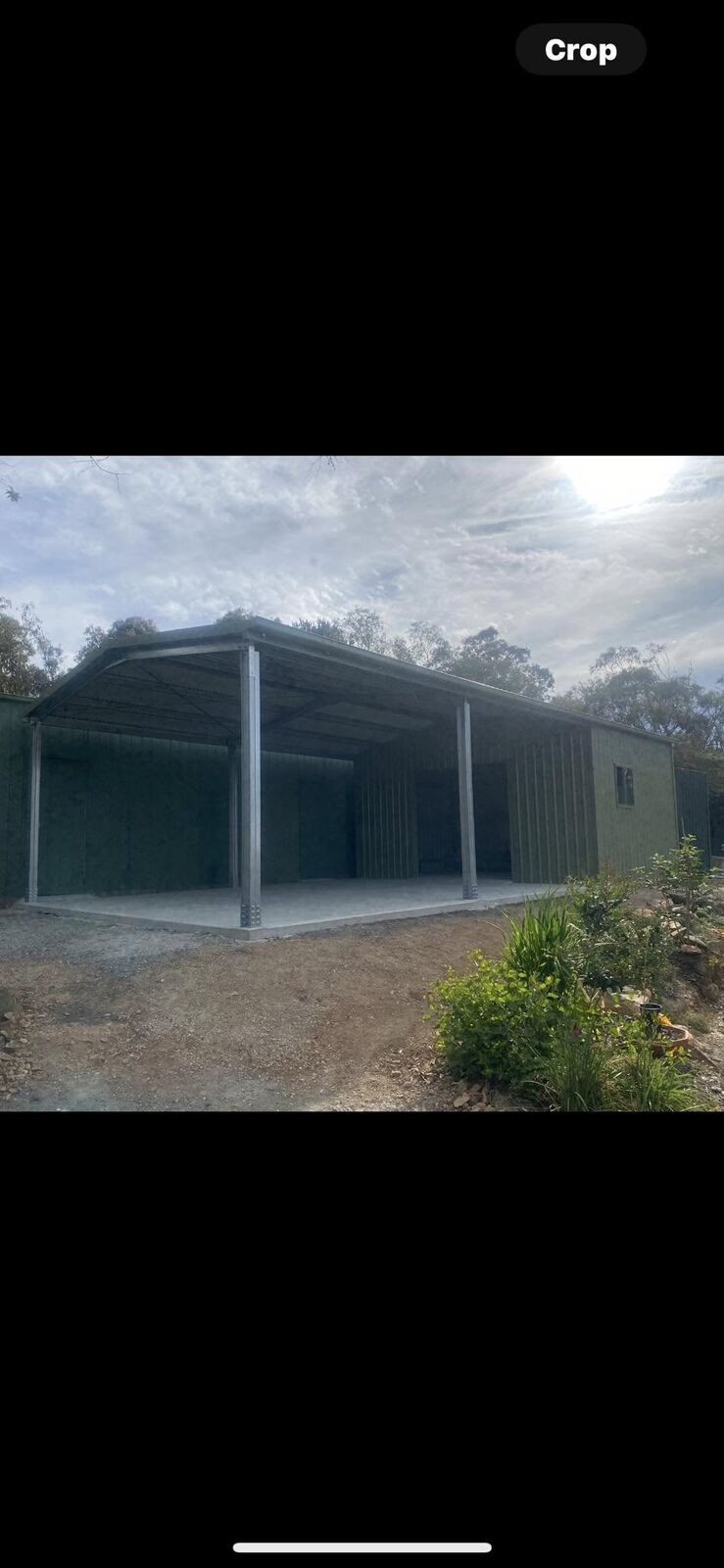 Custom Colorbond steel work on a Canberra-region property